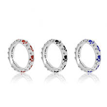 Милое кольцо с буквенным принтом домашних животных для женщин, серебряное Ювелирное кольцо из циркона, женские модные милые кольца, Женские аксессуары, дамское кольцо 2024 - купить недорого