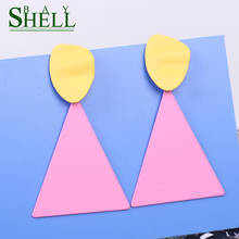 Fashion metal Earrings triangle Geometric Gold Color Big Exaggerate Drop Earring for Women Multicolor Wedding Statement Jewelry 2024 - buy cheap