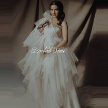 One Shoulder White Long Maternity Robe Sexy High Low See Thru A-line Women Dresses Birthday Baby Shower Female Dress Photoshoot 2024 - buy cheap