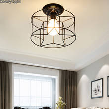 Современный светодиодный скандинавский промышленный потолочный светильник в стиле ретро, черное железное прикроватное освещение для гостиной, спальни, бара, кофейни, фойе, освещение 2024 - купить недорого