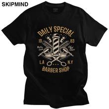 Retro Daily Special Barber Shop T Shirt Men Soft Cotton T-shirt Short Sleeves Hair Cut and Shave Tee Tops Fitted Apparel Gift 2024 - buy cheap