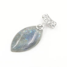 FYSL Silver Plated Marquise Shape Labradorite Stone Pendant for Gift Amethysts Crystal Jewelry 2024 - buy cheap