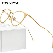 FONEX Pure Titanium Eyeglasses Frame Women Round Prescription Glasses Men Myopia Optical Frames Korean Eyewear 8509 2024 - buy cheap