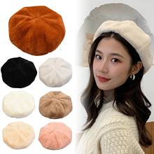 Winter Warm Beret Hat Casual Fashion Soft Outdoor Woman Autumn Winter Warm Fashion Solid Color All-Match Berets Beanie Cap Hat 2024 - buy cheap