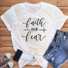 Faith Over Fear Christian T-Shirt Religion Clothing For Women Faith Shirt Graphic Fearless Slogan Vintage Tees Tops 2024 - buy cheap