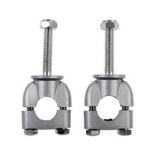 Alça de guidão de motocicleta 2x5/8 "22mm, prateada, suporte com braçadeira 2024 - compre barato