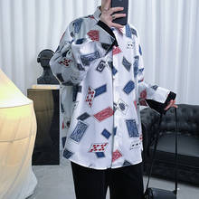 Camisa hawaiana con estampado de flores para hombre, ropa con puños franceses, suelta, de marca, Color negro, M-XL, 2020 2024 - compra barato