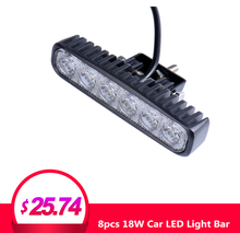 8pcs 18W Car Light Bar 6LED Spotlight 1800LM Work light  Mini 6 Inch  Spot Light  For Boating SUV Truck Motercycle 2024 - buy cheap