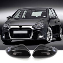 Tapas de cubierta de espejo retrovisor, accesorios de coche de carbono brillante Negro para Volkswagen Golf 6 MK6 R VI GTI R Line R20 5K0857537 5K0857538 2024 - compra barato