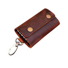 Handmade Cow Leather Key Holder Organizer Vintage Key Housekeeper Men Keychain Wallet Multi-keychain Purse 2024 - buy cheap