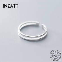 INZATT Real 925% Sterling Silver Geometric Adjustable Ring For Fashion Women Party Minimalist Fine Jewelry Cute Accessories Gift 2024 - buy cheap