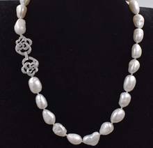 Collar barroco blanco de perlas de agua dulce, cuentas naturales, 18 pulgadas, 10-11mm, venta al por mayor, envío gratis 2024 - compra barato