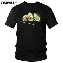 Humor Avocado Abs T-Shirt for Men 100% Cotton Vegan Fruit T Shirt Short Sleeved Round Neck Funny Tee Shirts Large Size Tops 2024 - buy cheap