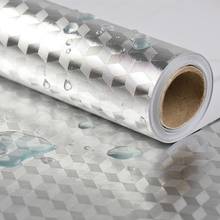 1/3 м/рулон наклейки на обои для кухни самоклеющиеся наклейки из алюминиевой фольги маслостойкие водонепроницаемые наклейки для кухонной плиты 2024 - купить недорого
