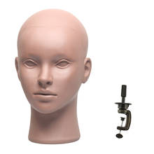 Manequim cabeça para peruca e fone de ouvido preto suporte manequim do cabelo fêmea cabeça de treinamento plástico cabeça boneca maquiagem cabeça 2024 - compre barato