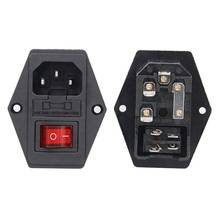 2 Pcs Inlet Male Power Socket With Fuse Rocker Switch, 5A Fuse 3 Pin Iec320 250V 10A C14 Inlet Module For Computer And Home Appl 2024 - buy cheap