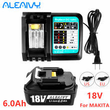 NEW BL1860 Rechargeable Battery 18 V 6000mAh Lithium ion for Makita 18v Battery BL1840 BL1850 BL1830 BL1860B + Makita Charger 2024 - buy cheap
