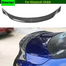 Fibra de carbono spoiler traseiro telhado asa carro tuning racing spoiler apto para maserati ghibli 3.0t s q4 2014 2015 2016 2024 - compre barato