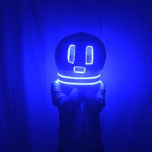Iluminação led para capacete de discoteca, bar, dj, capa para cabeça, som eletrônico, festival, performance criativa, adereço para dança de palco 2024 - compre barato