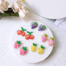 15PCS/Lot Transparent quicksand sequined fruit Padded Applique Crafts  for Children Headwear Hair clip  and diy  accessories 2024 - buy cheap