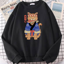 Japanese Style Cat Cute Printing Sweatshirt Hoody Streetwear 2021 Comfortable Hoodies Sweatshirts Winter Worm Fleece Sportswear 2024 - buy cheap