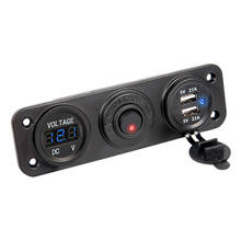 Modified Car Charger Dual USB Socket Adapter Panel 12V-24V with LED Display Voltmeter and Independent Switch for Boat Marine 2024 - buy cheap