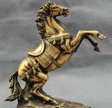 Estátua de cavalo voge pedra s4921 10 ", artesanato em bronze chinês popular, riqueza do zodíaco, estátua de animais 2024 - compre barato