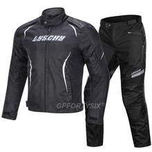 LYSCHY-Chaqueta de motocicleta transpirable, traje de Moto, chaqueta y pantalones de Motocross, protección CE a prueba de viento, para verano 2024 - compra barato