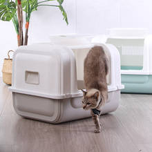 Large space cat litter basin with sunroof fully enclosed luxury extra large cat toilet splash-proof cat toilet slide buckle desi 2024 - buy cheap