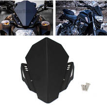 Motorcycle CNC Aluminum Windshield Windscreen Kit Deflector Fits For YAMAHA MT-07 MT 07 2018 2019 MT07 FZ07 FZ-07 2020 2024 - buy cheap