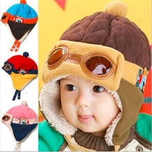 Boné infantil de desenhos animados, chapéu para piloto, proteção para os ouvidos, meninos e meninas, inverno 2021 2024 - compre barato