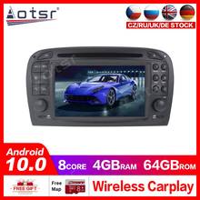 Radio con GPS para coche, reproductor multimedia con Android 10 puro, 4 + 64GB, DVD, 2 din, grabadora, para Mercedes Benz SL R230 SL500 2024 - compra barato