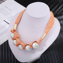 Collares de cuentas redondas de tela para mujer y niña, collar de cadena de serpiente ajustable, joyería de moda 2024 - compra barato