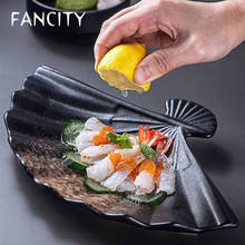 FANCITY Japanese-style sushi fan-shaped meal plate creative irregular household personalized snacks dessert tableware hotel 2024 - buy cheap