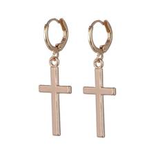 Fashion Gold Color Drop Earrings Small Cross Shape Punk Jewelry Best Gift for Women Girl Wholesale E061 2024 - buy cheap