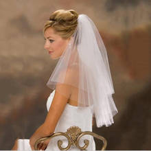 Elegant Soft Tulle White/Ivory Bridal Veils Two Layer Short Wedding Veil 2024 - buy cheap