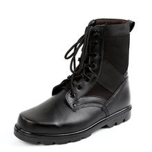 Botas táticas de couro para homens, botas militares, confortáveis, respiráveis, com faixas de tornozelo em aço 2024 - compre barato