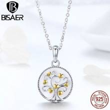 BISAE Collar 925 Sterling Silver Fashion Tree Of Life Family Tree Coin Necklaces Pendant Women Sterling Silver Jewelry ECN296 2024 - buy cheap