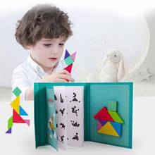 Besegad Kids Magnetic 3D Puzzle Jigsaw Tangram Thinking Training Game Baby Montessori Learning Educational Wooden Toys for Kids 2024 - buy cheap