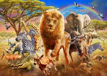 JMINE Div 5D african safari wildlife Zoo Lion Elephant Zebra  Full Diamond Painting kits art Animal 3D paint by diamonds 2024 - buy cheap
