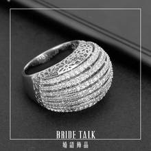Bride Talk Wedding Big Rings Cross Geometry line Cubic Zironia CZ Finger Ring For Women Dubai engagement Party Bridal Jewelry 2024 - buy cheap