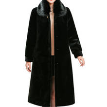 Abrigo largo por encima de la rodilla para mujer, abrigo de felpa de visón de imitación, talla grande, grueso, para invierno, A183 2024 - compra barato