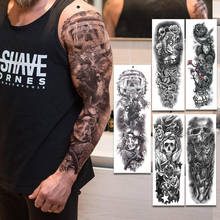 Air Force Warrior Military Full Sleeve Temporary Tattoos For Men Women Adult Skull Stars Full Arm Tattoo Sticker Cover Tatoo Art 2024 - купить недорого