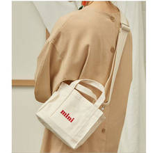 Mini bolso de compras informal para mujer, bolsa de un hombro de lona suave, de playa, marca nueva, color blanco 2024 - compra barato