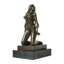 Western Sculpture Bundled Nude Woman Bronze Statue Sexy Naked Female Erotic Art Decor Gifts 2024 - buy cheap
