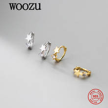 WOOZU aro-pendientes de plata de primera ley y circón para mujer, aretes pequeños, plata esterlina 925, Circonia cúbica, zirconia, circonita, zirconita, zirconita, estilo Punk, fiesta 2024 - compra barato