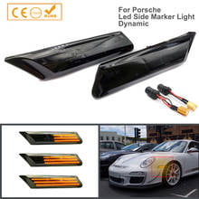 2Pcs LED Dynamic Side Marker Lights Turn Signal Blinker Lamps For Porsche 911 Carrera 997 Boxster 987 Cayman Turbo Targa GT2 2024 - buy cheap