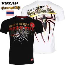 Conjunto de camiseta fitness masculina vszap, roupa de algodão para treinamento e combate ao muay thai jiu-jitsu, sanda 2024 - compre barato