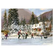 5d Diy Diamond Painting Hockey Pond Winter Art Cross Stitch Diamond Embroidery landscape Full Mosaic Home Decor Children'S Gifts 2024 - buy cheap