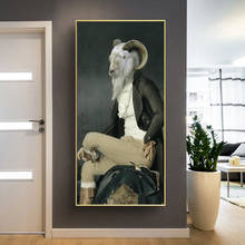 Earl of the Goat-pintura al óleo de Animal creativo, impresión en lienzo, carteles artísticos e impresiones, imágenes artísticas Retro nórdicas para sala de estar 2024 - compra barato